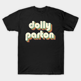 Retro Vintage Rainbow Dolly Letters Distressed Style T-Shirt